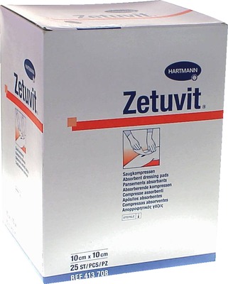 ZETUVIT Saugkompressen steril 10x10 cm