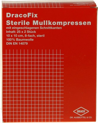DRACOFIX PEEL Kompressen 10x10 cm steril 8fach