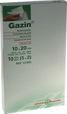 Gazin Mullkomp.10x20 cm steril 8fach