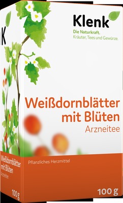 Weißdornblätter mit Blüten Tee