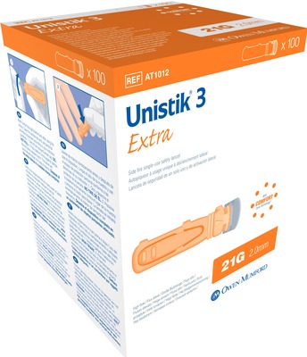 UNISTIK 3 Extra Eindr.Tiefe 2,0 mm Stechhilfe