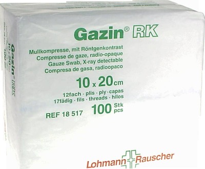 GAZIN Mullkomp.10x20 cm unsteril 12fach RK