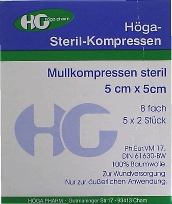 HÖGA STERIL Kompressen 5x5 cm 8fach