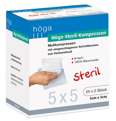 HÖGA STERIL Kompressen 5x5 cm 8fach