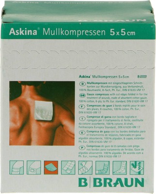 Askina Mullkompressen 5x5 cm steril 8fach