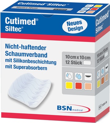 CUTIMED Siltec Schaumverb.10x10 cm nicht haftend