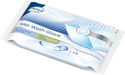 TENA WET Wash Glove parfümiert 15x23 cm blau