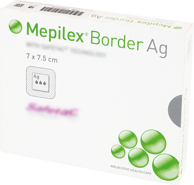 MEPILEX Border Ag Schaumverb.7x7,5 cm steril